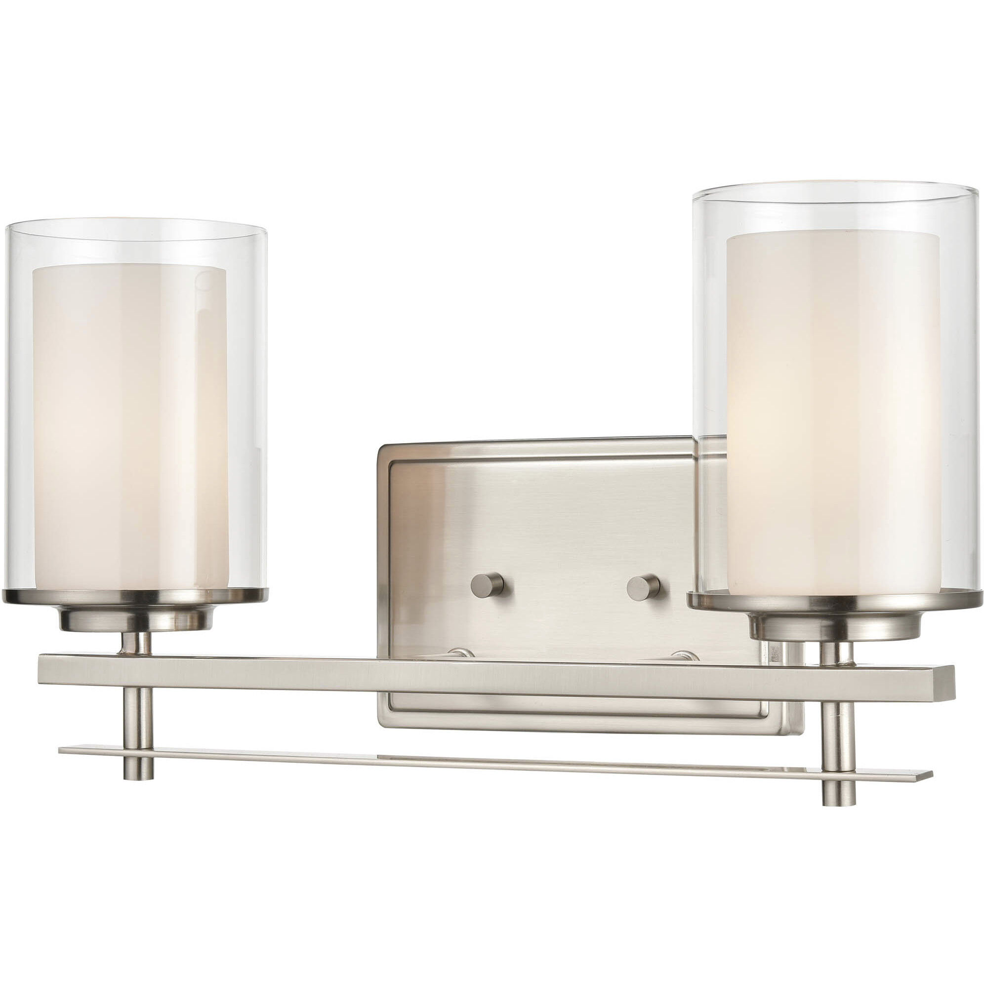 Huderson 2 Light 16 inch Brushed Nickel Bathroom Vanity Light Wall Light